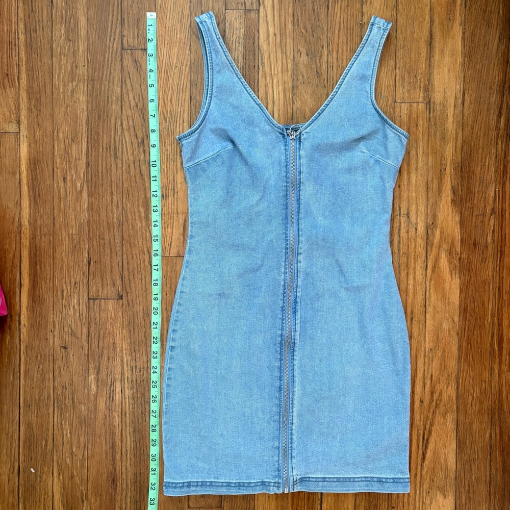 No Boundaries Zip-Up Denim Mini Dress - Size Small - Picture 6 of 6
